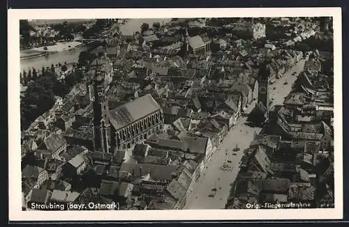 AK Straubing, Panorama aus dem Flugzeug