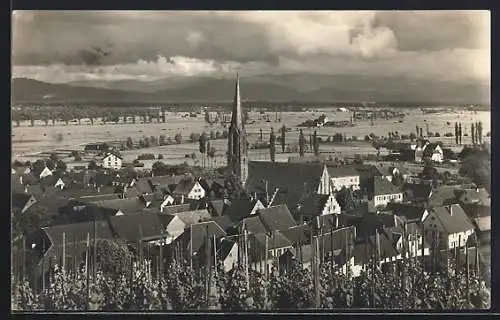 AK Eichstetten, Ortsansicht mit Kirche von Weinberg aus