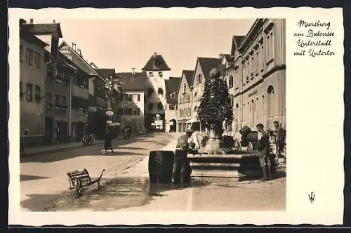 AK Meersburg am Bodensee, Unterstadt mit Untertor