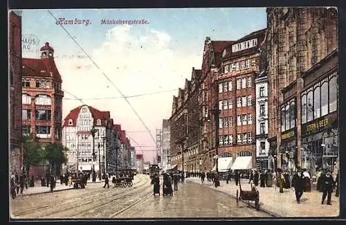 AK Hamburg, Mönkebergstrasse mit Geschälft Stern & Beer