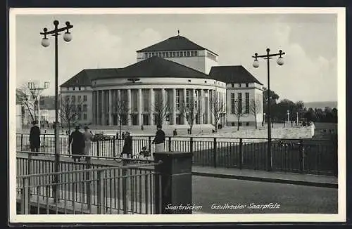 AK Saarbrücken, Blick zum Gautheater Saarpfalz