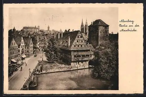 AK Nürnberg, Strassenpartie an der Maxbrücke