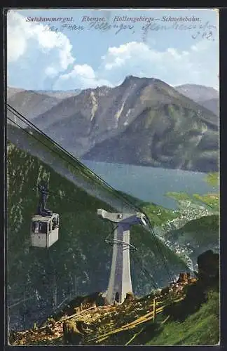 AK Ebensee, Salzkammergut, Höllengebirg-Schwebebahn