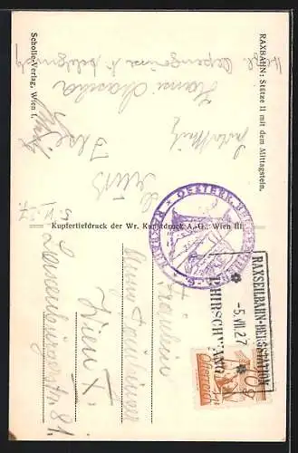 AK Rax, Raxbahn, Stütze II mit dem Mittagstein