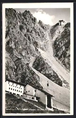 AK Innsbrucker Nordkettenbahn, Station Seegrube u. Hafelekar