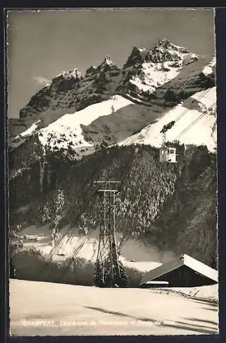 AK Champery, Téléférique de Planachaux et Dente du Midi, Seilbahn