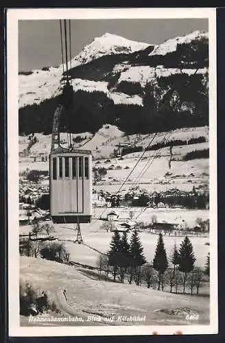 AK Kitzbühel, Hahnenkammbahn mit Blick auf den Ort