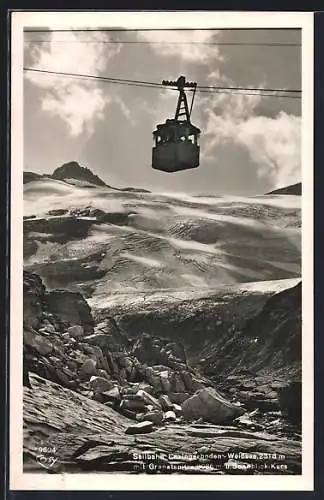 AK Seilbahn Enzingerboden - Weisssee, mit Blick auf Granatspitze und Sonnblick-Kees