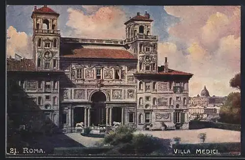 Künstler-AK Roma, Villa Medici