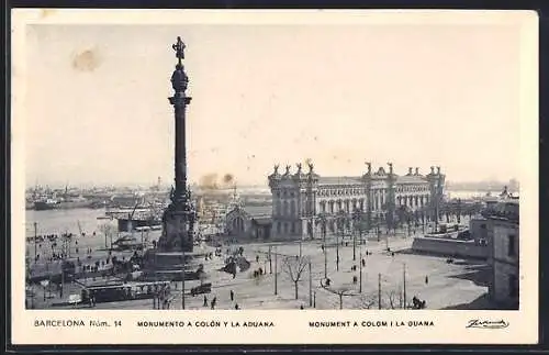AK Barcelona, Monumento a Colon y la Aduana