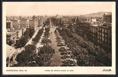 AK Barcelona, Paseo de Gracia Hacia el Mar