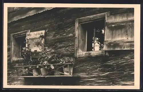 AK Grosspiesenham, Muadastübl in F. Stelzhamers Geburtshaus, Fenster