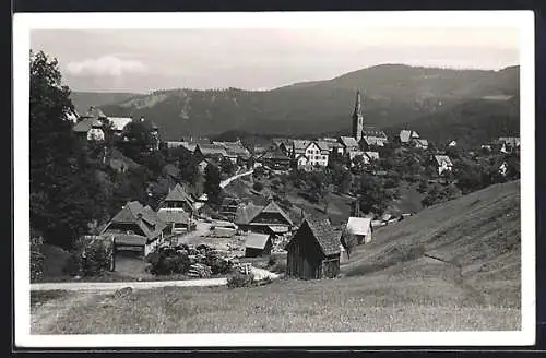 AK Bermersbach / Forbach, Ortsansicht von einen Berg aus