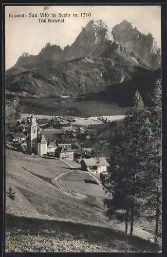 AK San Vito in Sesto, Ortsansicht von einen Berg aus