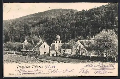 AK Altenburg /N.-Oe., Steinegg, Ortspartie an der Kirche