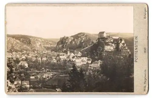 Fotografie Wilh. Hagelweide, Erlangen, Ansicht Pottenstein, Blick auf den Ort, 1896