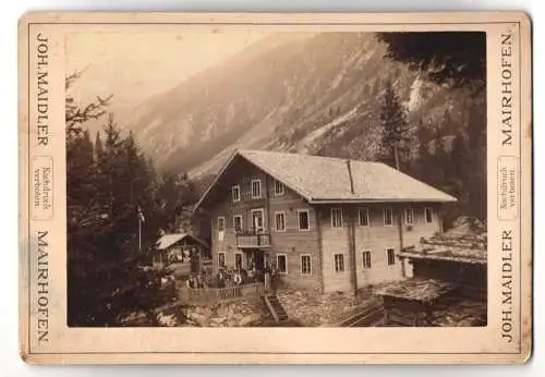 Fotografie Joh. Maidler, Mairhofen, Ansicht Ginzling, Blick auf das Alpengasthaus Neubreitlahner