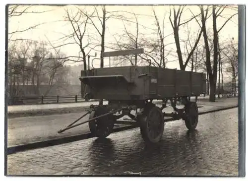 Fotografie Pritschenwagen / Kutschwagen & LKW-Anhänger, Wagenfabrik Karl Weinberger Zeppelinstrasse 71 in München