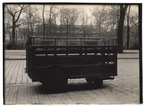 Fotografie Transportwagen mit Auffahrrampen zum ausklappen, Wagenfabrik Karl Weinberger Zeppelinstrasse 71 in München