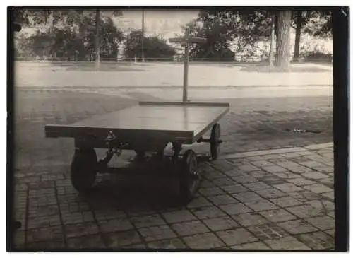 Fotografie Pritschenwagen / Transportwagen, Bollerwagen der Wagenfabrik Karl Weinberger Zeppelinstrasse 71 in München