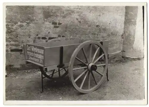 Fotografie Pritschenwagen Wiedemann Elektrotechnische Artikel, Wagenfabrik Karl Weinberger Zeppelinstrasse 71 in München