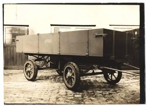 Fotografie Pritschenwagen / LKW-Anhänger Deutsche Reichspost, Wagenfabrik Karl Weinberger Zeppelinstrasse 71 in München