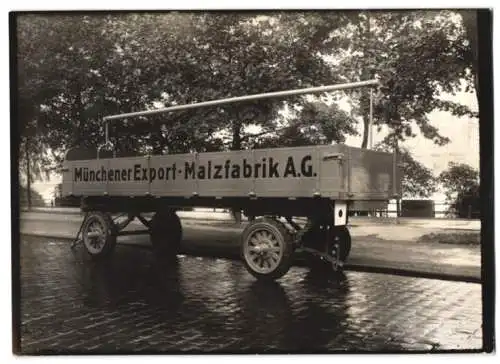 Fotografie LKW-Anhänger München Export-Malzfabrik AG, Wagenfabrik Karl Weinberger Zeppelinstrasse 71 in München