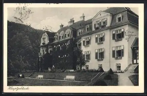 AK Wopfing, Hauptgebäude des Genesungsheimes mit Park