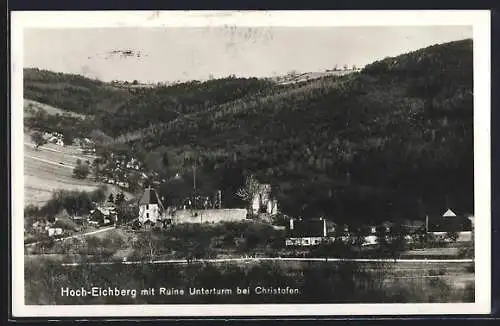 AK Altlengbach, Hoch-Eichberg bei Christofen, Ortsansicht mit Ruine Unterturm