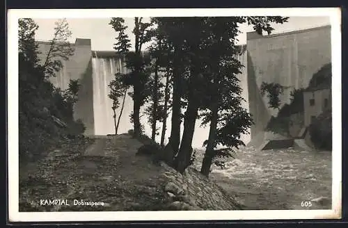 AK Rastenfeld /Waldviertel, Dobrasperre im Kamptal, Blick auf die Talsperre