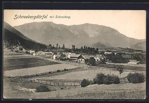 AK Puchberg am Schneeberg, Schneebergdörfel, Ortsansicht mit Schneeberg