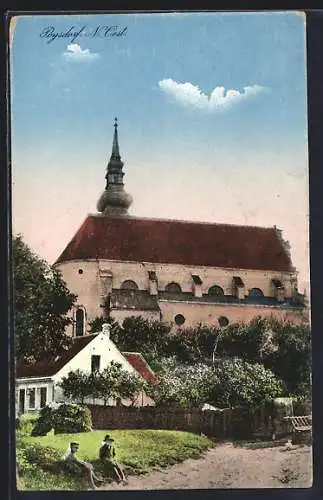 AK Poysdorf /N. Oest., Blick zur Kirche