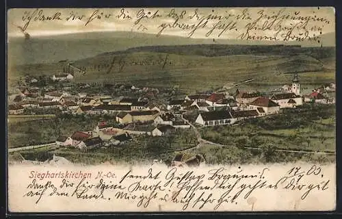 AK Sieghartskirchen /N.-Oe., Ortsansicht mit Blick ins Land