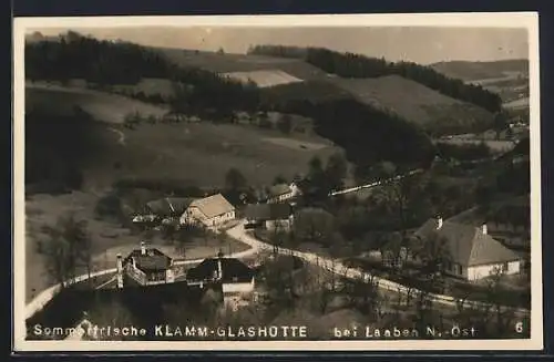 AK Brand-Laaben, Klamm-Glashütte bei Laaben, Ortsansicht aus der Vogelschau