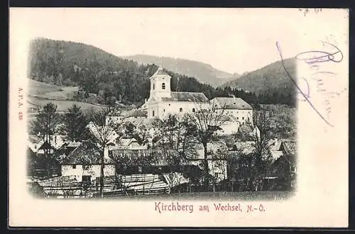 AK Kirchberg am Wechsel, Blick zur Kirche