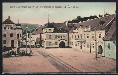 AK Aspang /N.-Ö., Hotel schwarzer Adler am Marienplatz