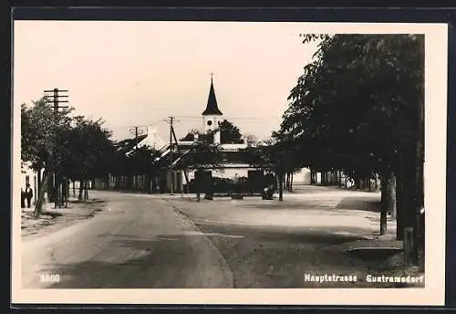 AK Guntramsdorf, Hauptstrasse, Gabelung bei der Kirche