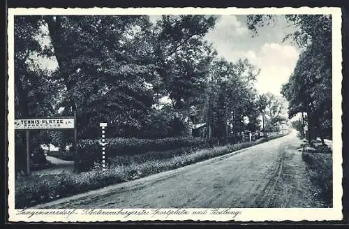 AK Langenzersdorf, Klosterneuburgerstrasse, Eingang Tennisplätze / Sport-Club und Siedlung