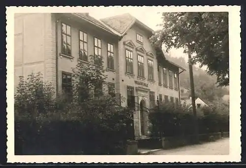 Foto-AK Gutenstein, Volksschule mit Nachbargebäude