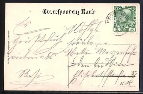 AK Ebenfurth, Totalansicht mit Strasse aus der Vogelschau