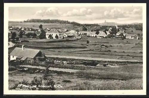 AK Alt Melon bei Arbesbach, Blick über Felder auf den Ort