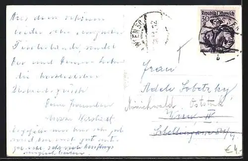 AK Kössen /Tirol, Ortsansicht gegen Kaisergebirge