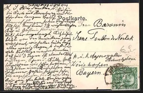 AK Kitzbühel /Tirol, Ortsansicht gegen das Kaisergebirge