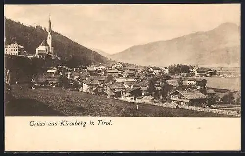 AK Kirchberg in Tirol, Ortsansicht mit Kirche