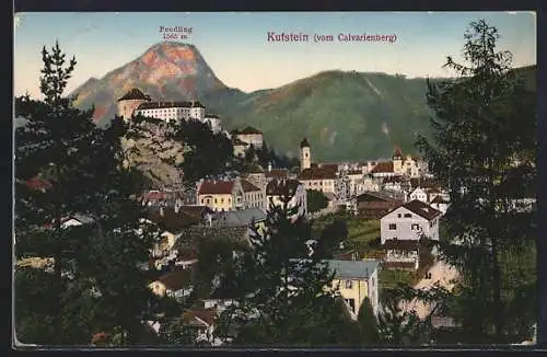 AK Kufstein, Ortsansicht vom Calvarienberg mit Pendling