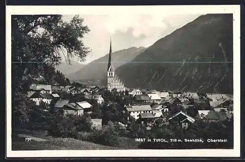 AK Imst in Tirol, Blick über die Oberstadt