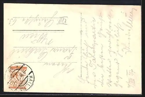 AK Gnadenwald, Ortspartie mit Kirche