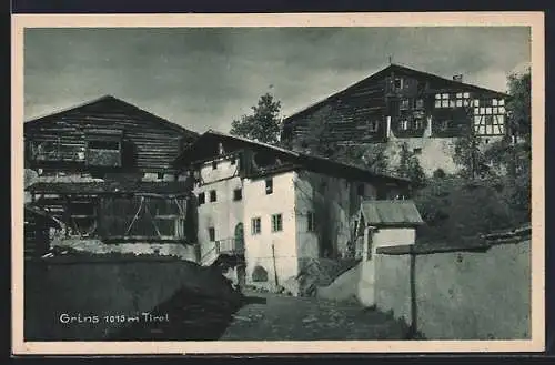 AK Grins, Teilansicht mit Bauernhäusern
