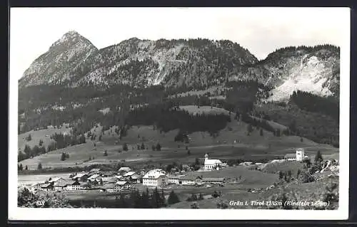 AK Grän i. Tirol, Ortsansicht mit Einstein