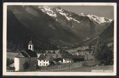 AK Gschnitz, Ortsansicht mit Kirche